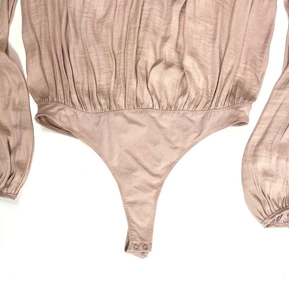 Free People Intimately Smockin’ and Rockin’ Bodysuit Champagne Pink Size Small - Picture 7 of 14